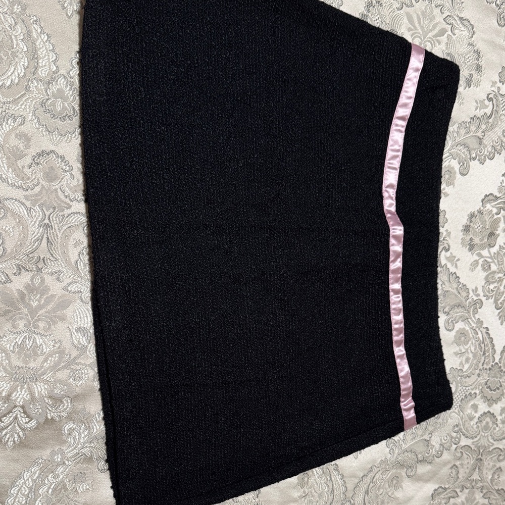 Charlotte Russe Black Mini Skirt with Pink Trim